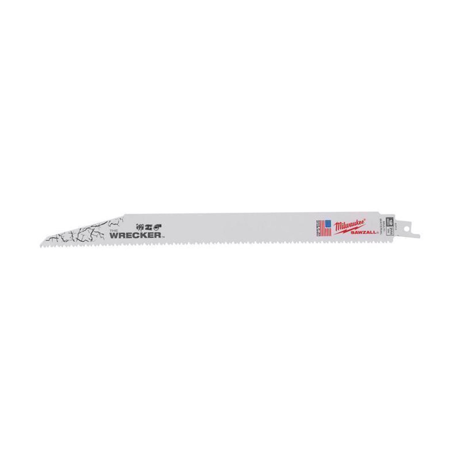 Milwaukee The Wrecker 12 in. Bi-Metal Demolition Reciprocating Saw Blade 7/11 TPI 5 pk