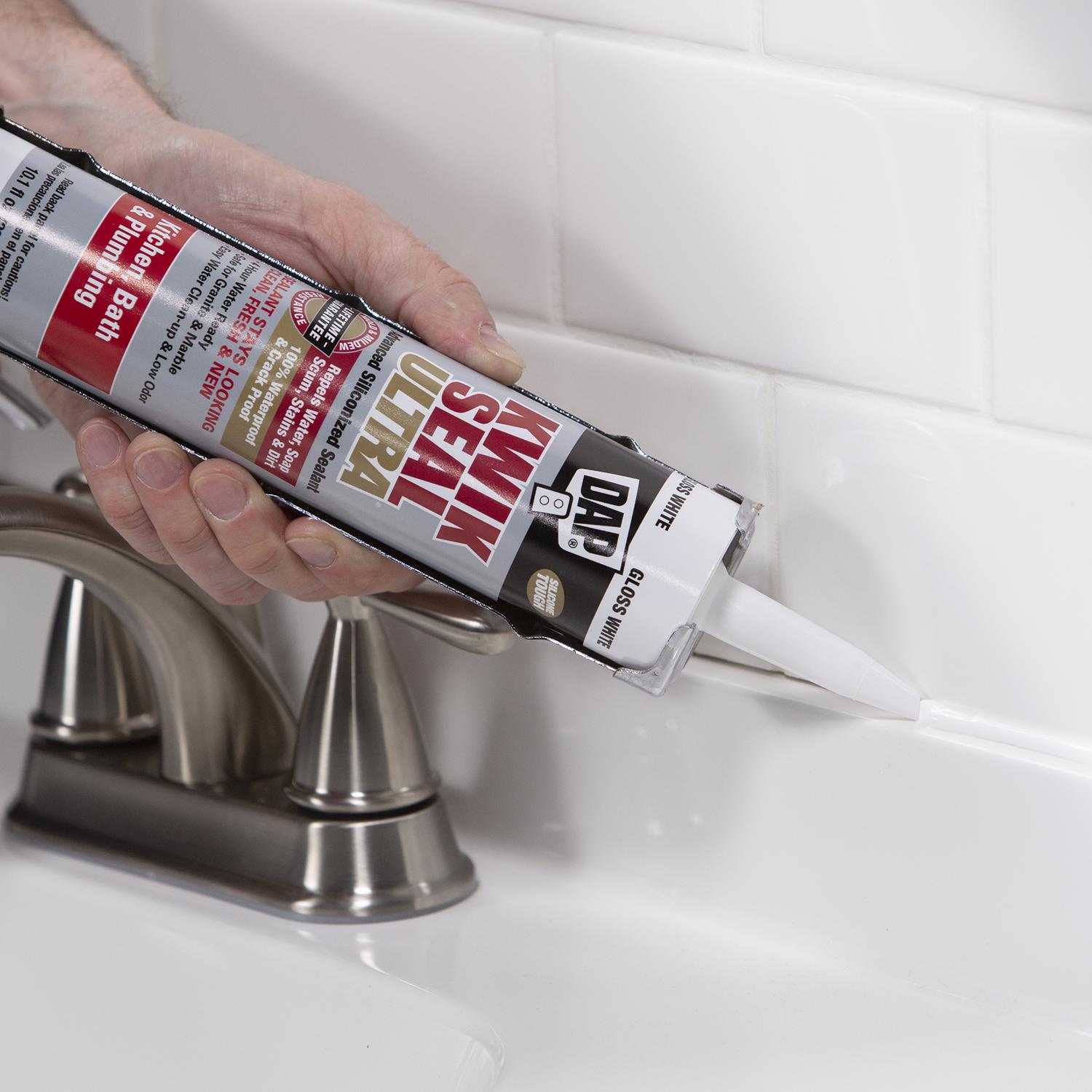 DAP Kwik Seal Ultra White Siliconized Acrylic Kitchen and Bath Sealant 5.5 oz