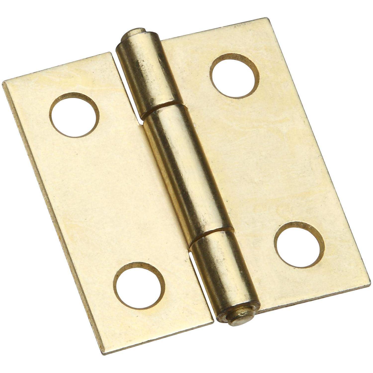 National Hardware 1-3/8 in. L Brass-Plated Door Hinge 2 pk