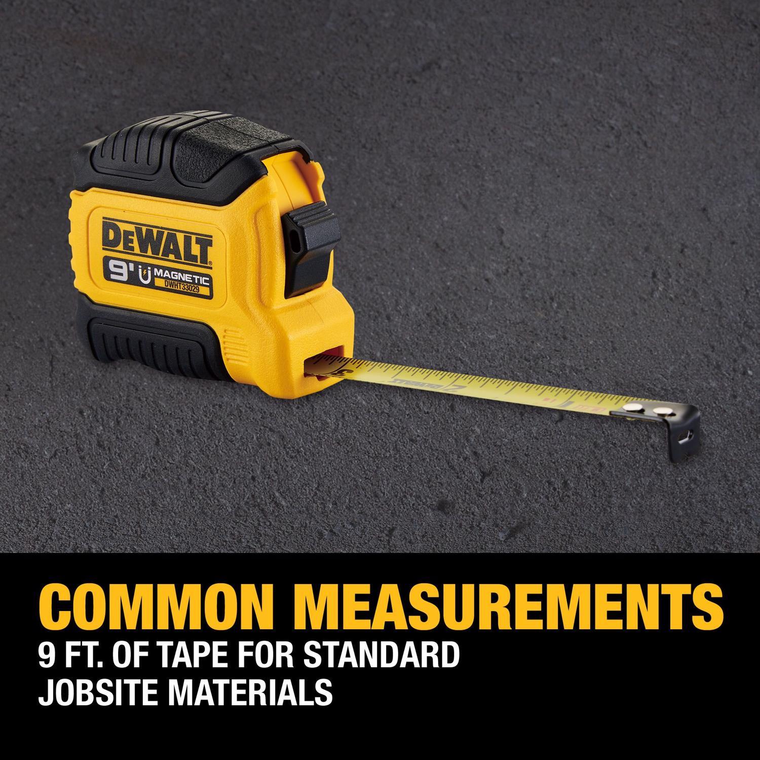 DeWalt 9 ft. L X 0.5 in. W Tape Measure 1 pk