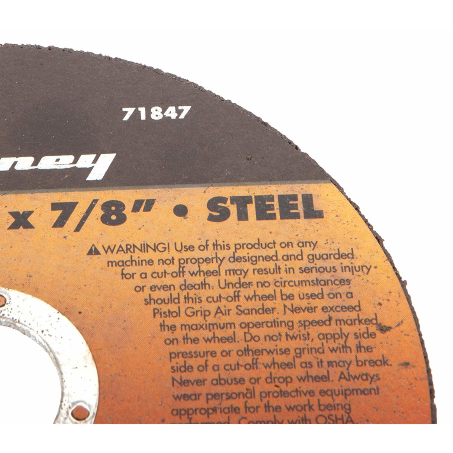 Forney 4-1/2 in. D X 7/8 in. X 1/16 in. thick Aluminum Oxide Metal Cut-Off Wheel 1 pc