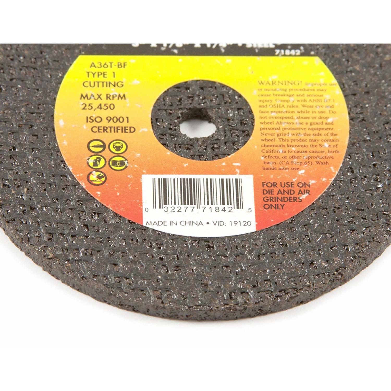 Forney 3 in. D X 1/4 in. X 1/8 in. thick Aluminum Oxide Metal Cut-Off Wheel 1 pc