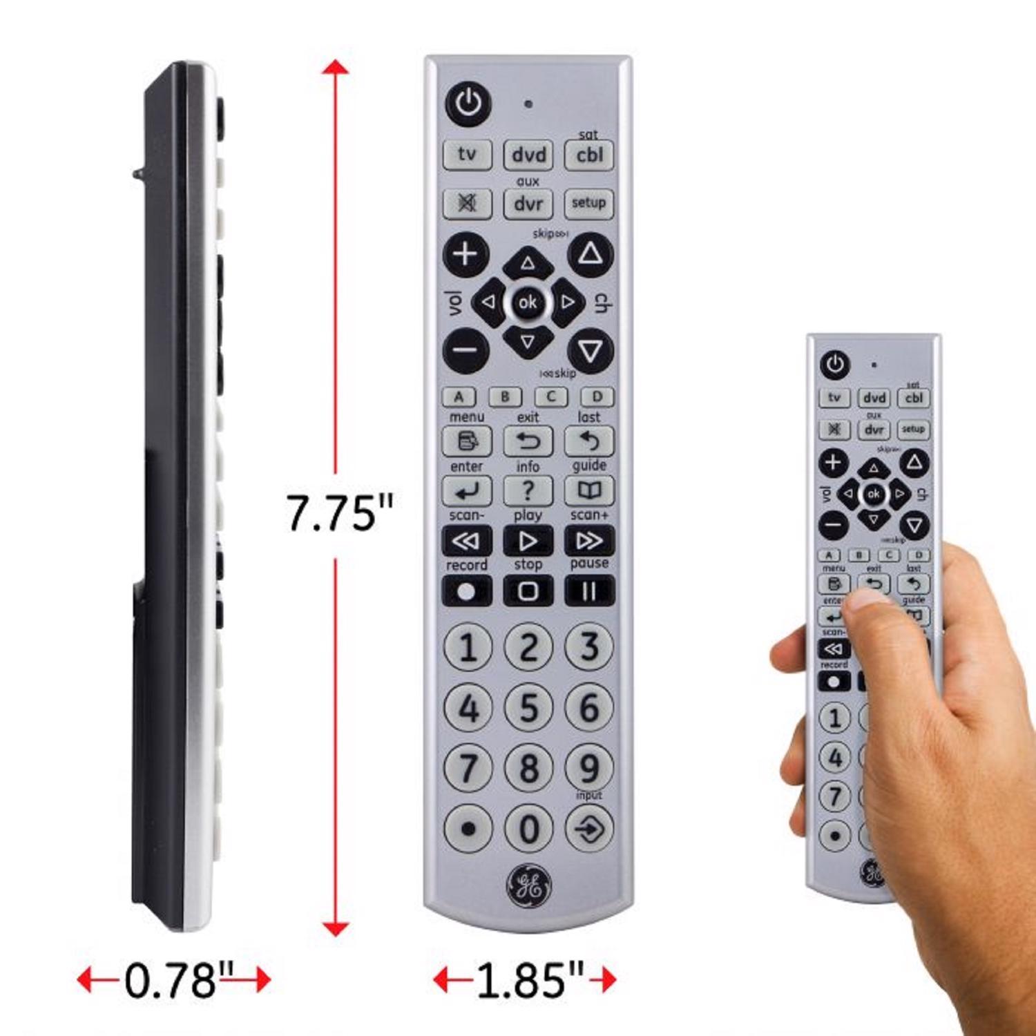 GE Programmable Universal Big Button Remote Control