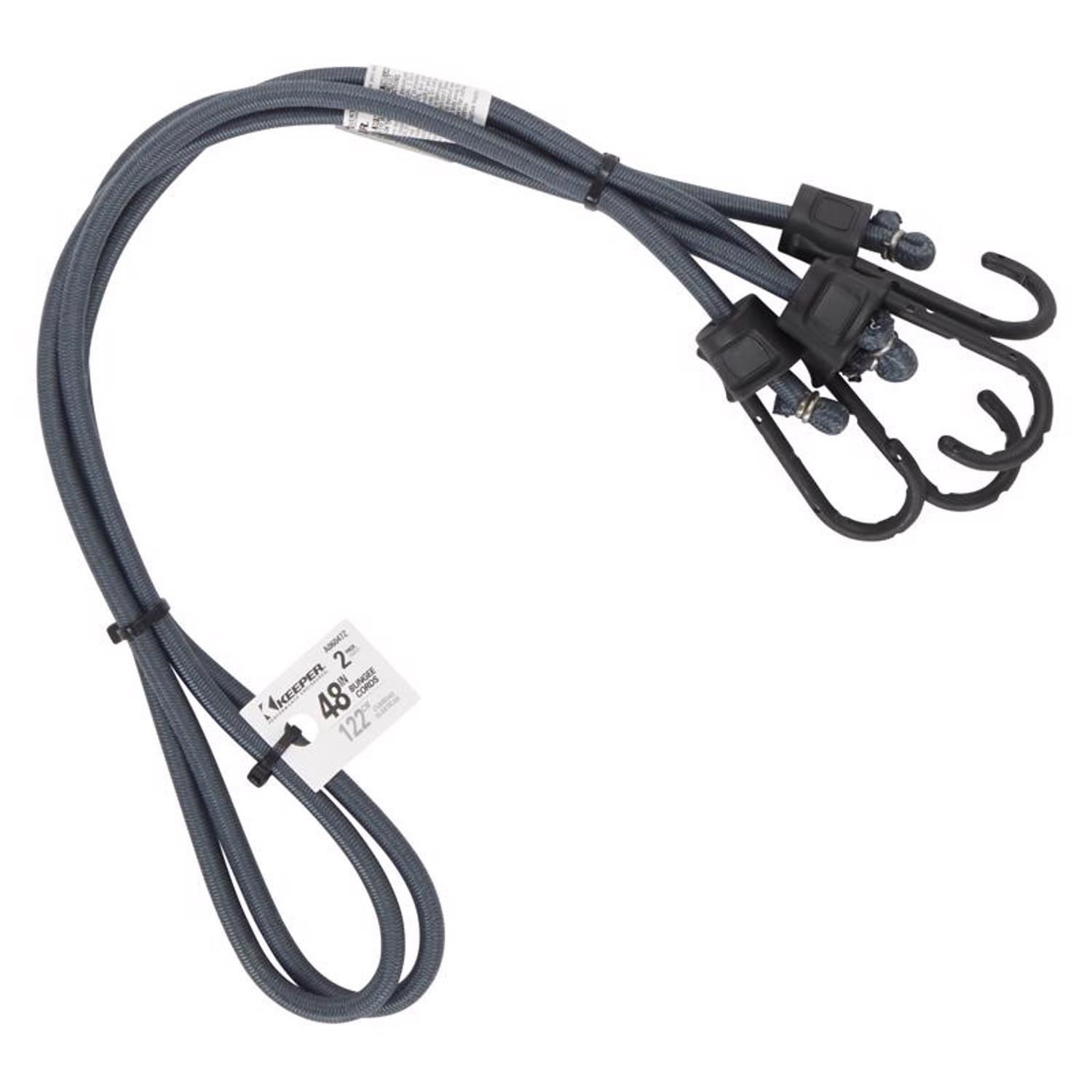 Keeper Black/Gray Bungee Cord 48 in. L X 0.315 in. 2 pk