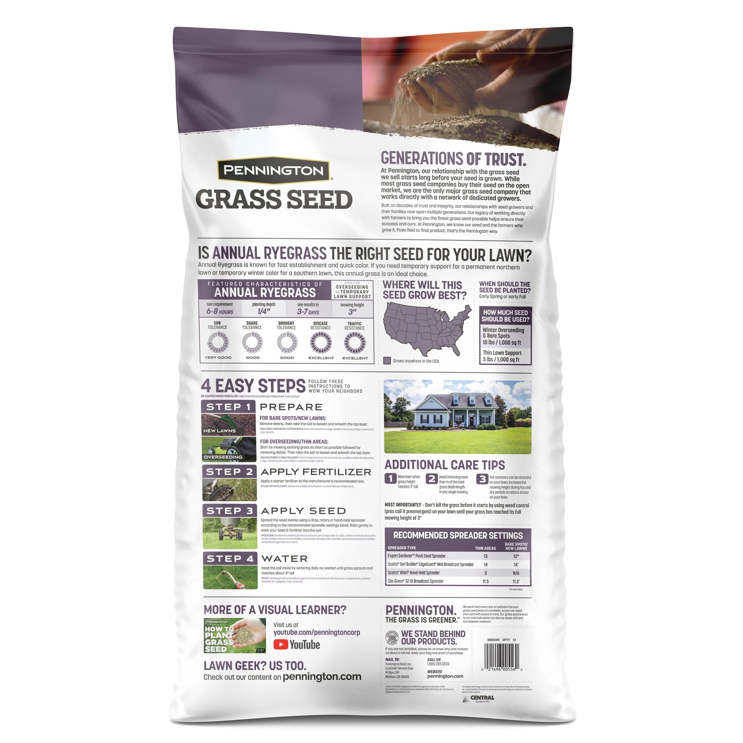 Pennington Annual Ryegrass Grass Seed 25 lb.