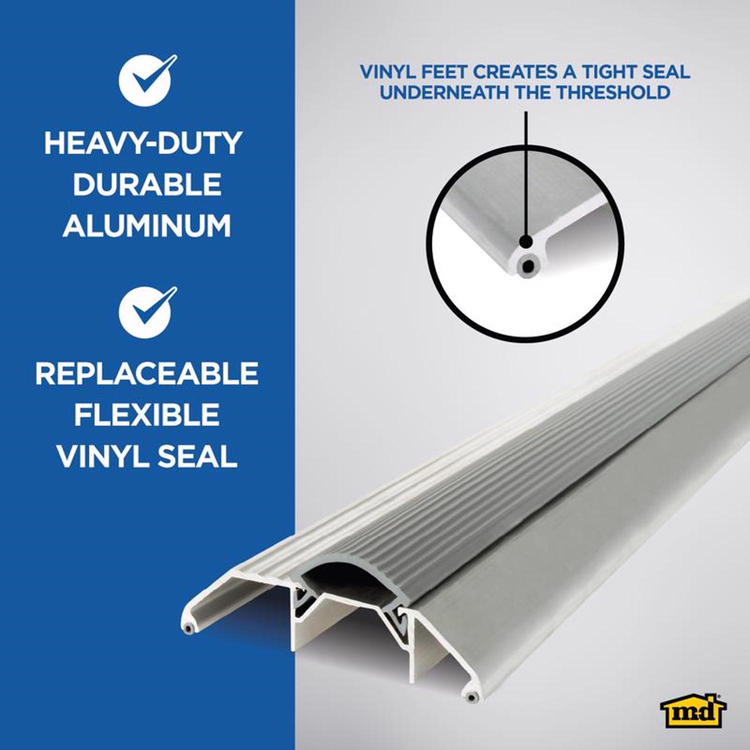 M-D Building Products 1.125 in. H X 3.75 in. W X 36 in. L Aluminum Deluxe High Threshold Silver