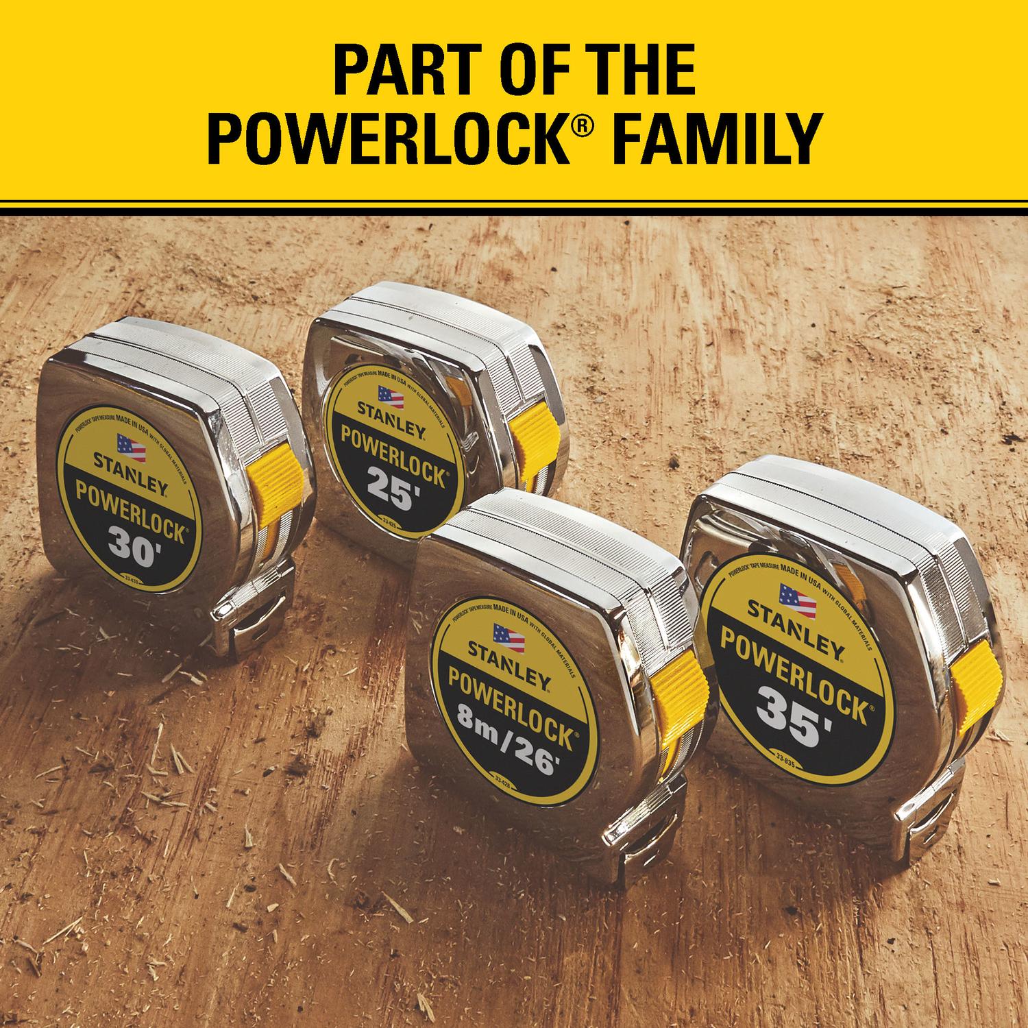 STANLEY PowerLock 30 ft. L X 1 in. W Compact Tape Measure 1 pk