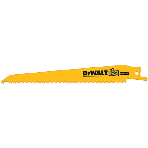 6" 6 TPI Taper Back Bi-Metal Reciprocating Blade for General Purpose Wood Cutting