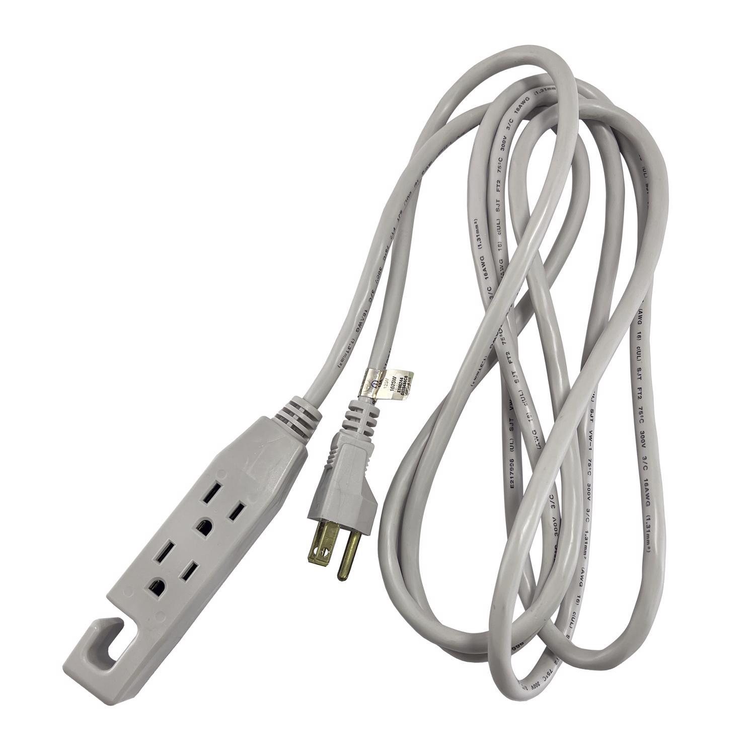 Ace Indoor 9 ft. L Beige Triple Outlet Cord 16/3 SJT
