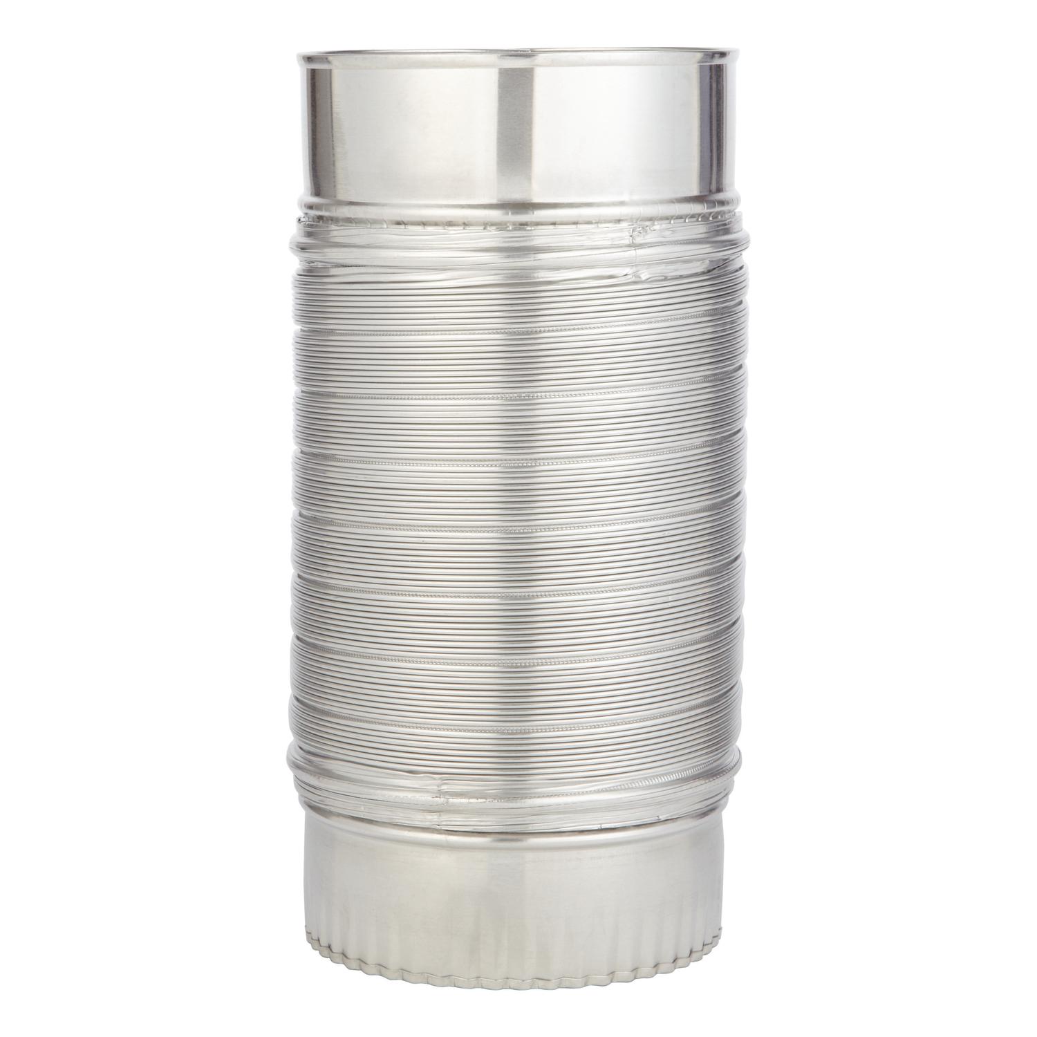 Ace 2 ft. L X 4 in. D Silver/White Aluminum Semi-Rigid Vent Duct
