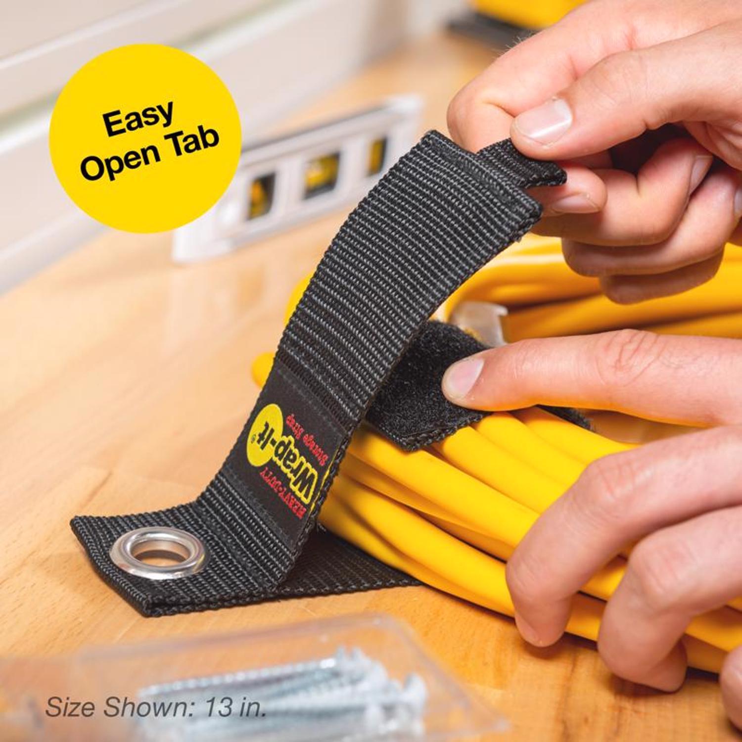 Wrap-It Heavy-Duty 1.5 in. W X 10 in. L Black Storage Straps 50 lb 3 pk