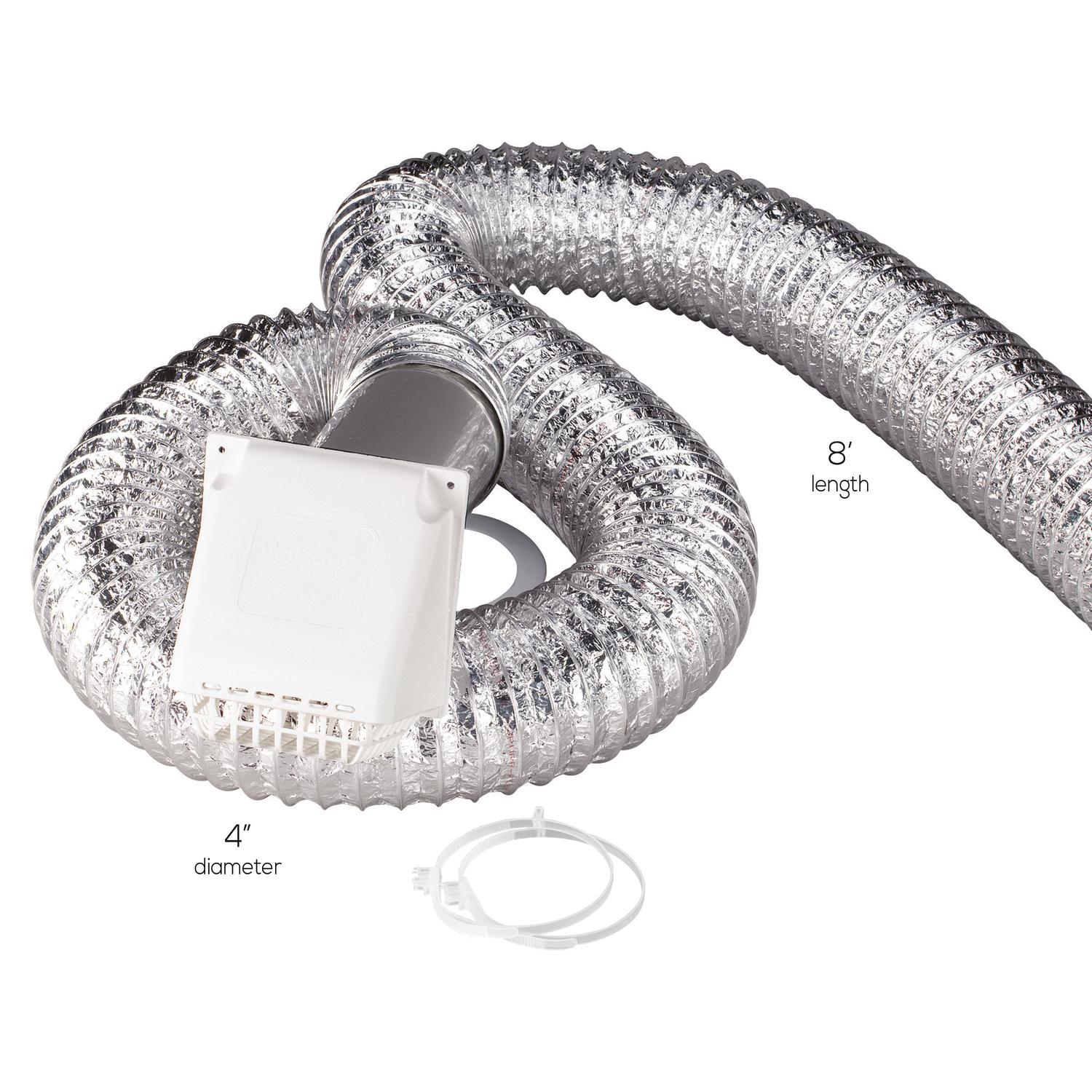 Ace 96 in. L X 4 in. D Silver/White Aluminum Dryer Vent Kit