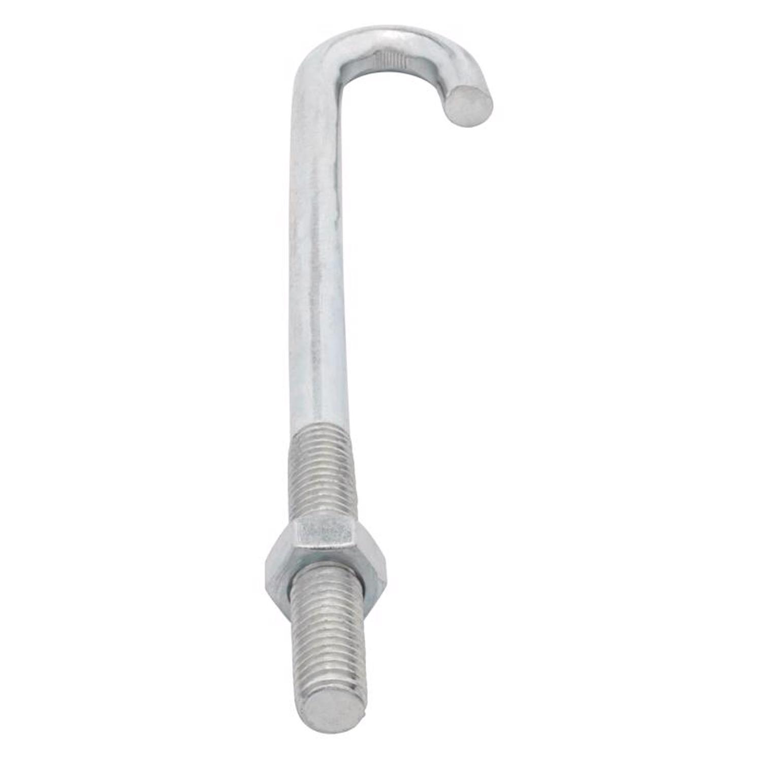 Hampton Small Zinc-Plated Silver Zinc 1 in. L J-Bolt 375 lb 1 pk