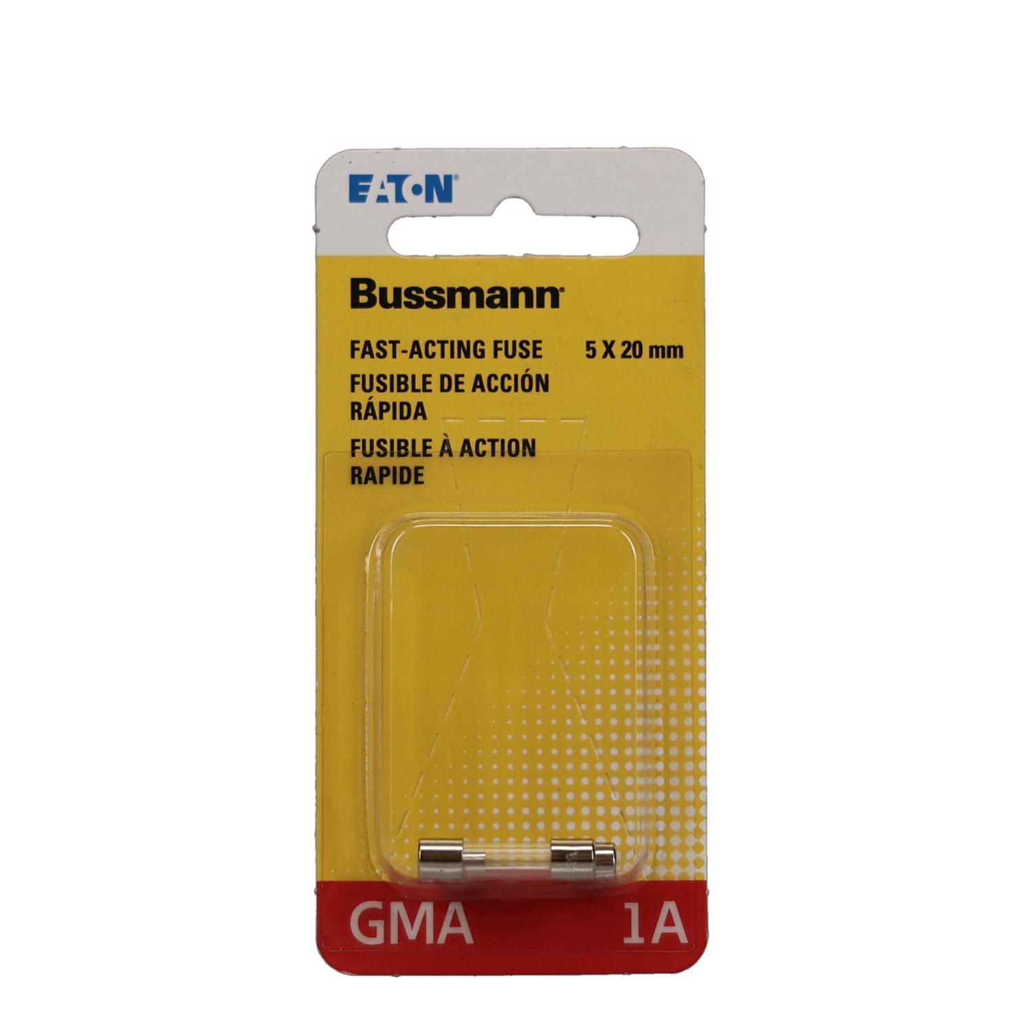 Bussmann 1 amps Fast Acting Glass Fuse 2 pk