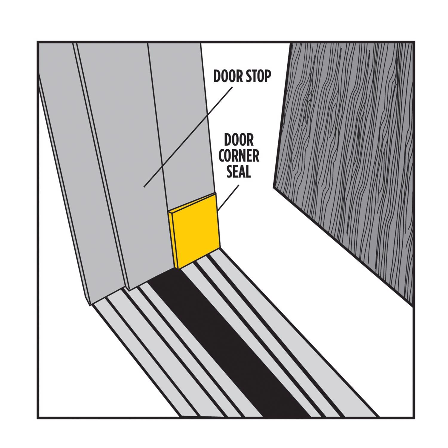 M-D Building Products Brown Foam/Vinyl Corner Weatherseals For Doors 2 in. L X 1.63 in.