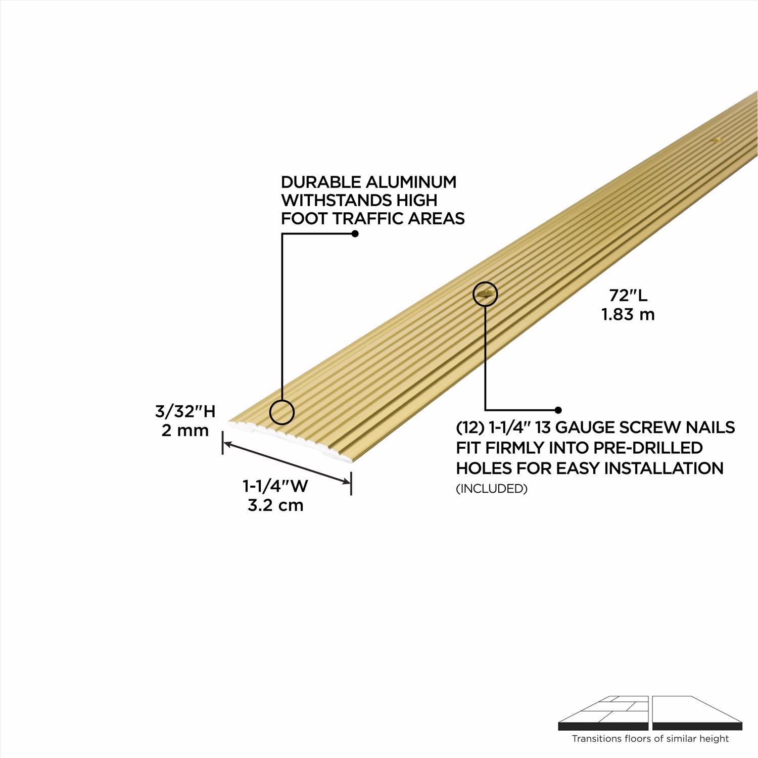 M-D Building Products 0.1 in. H X 1.25 in. W X 72 in. L Satin Brass Aluminum Seam Binder