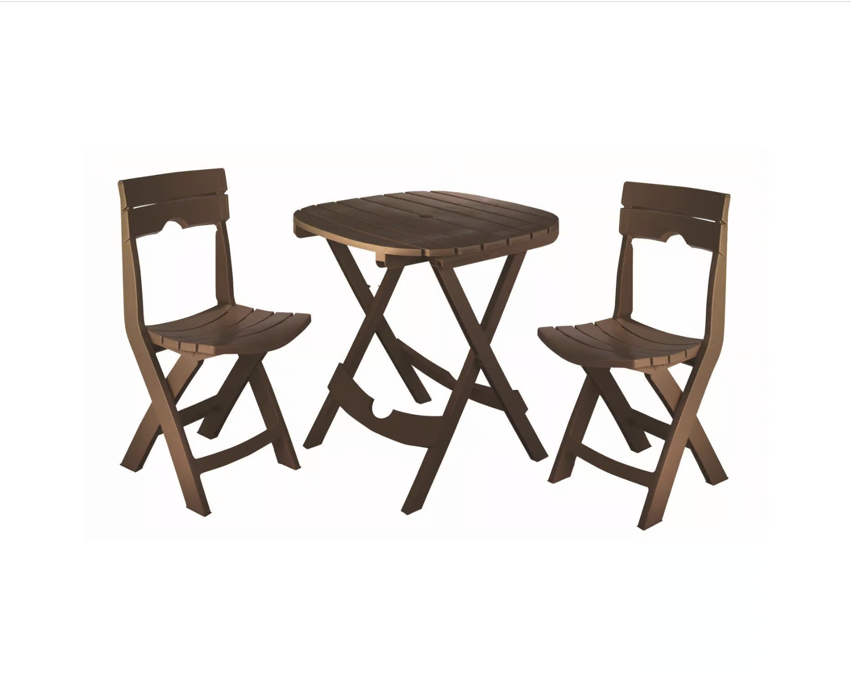 Adams Quik-Fold 3 pc Brown Resin Patio Set