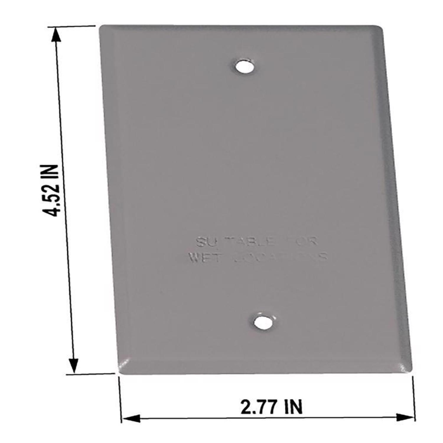 Sigma Engineered Solutions Rectangle Stamped Steel 1 gang 4.52 in. H X 2.77 in. W Flat Box Cover