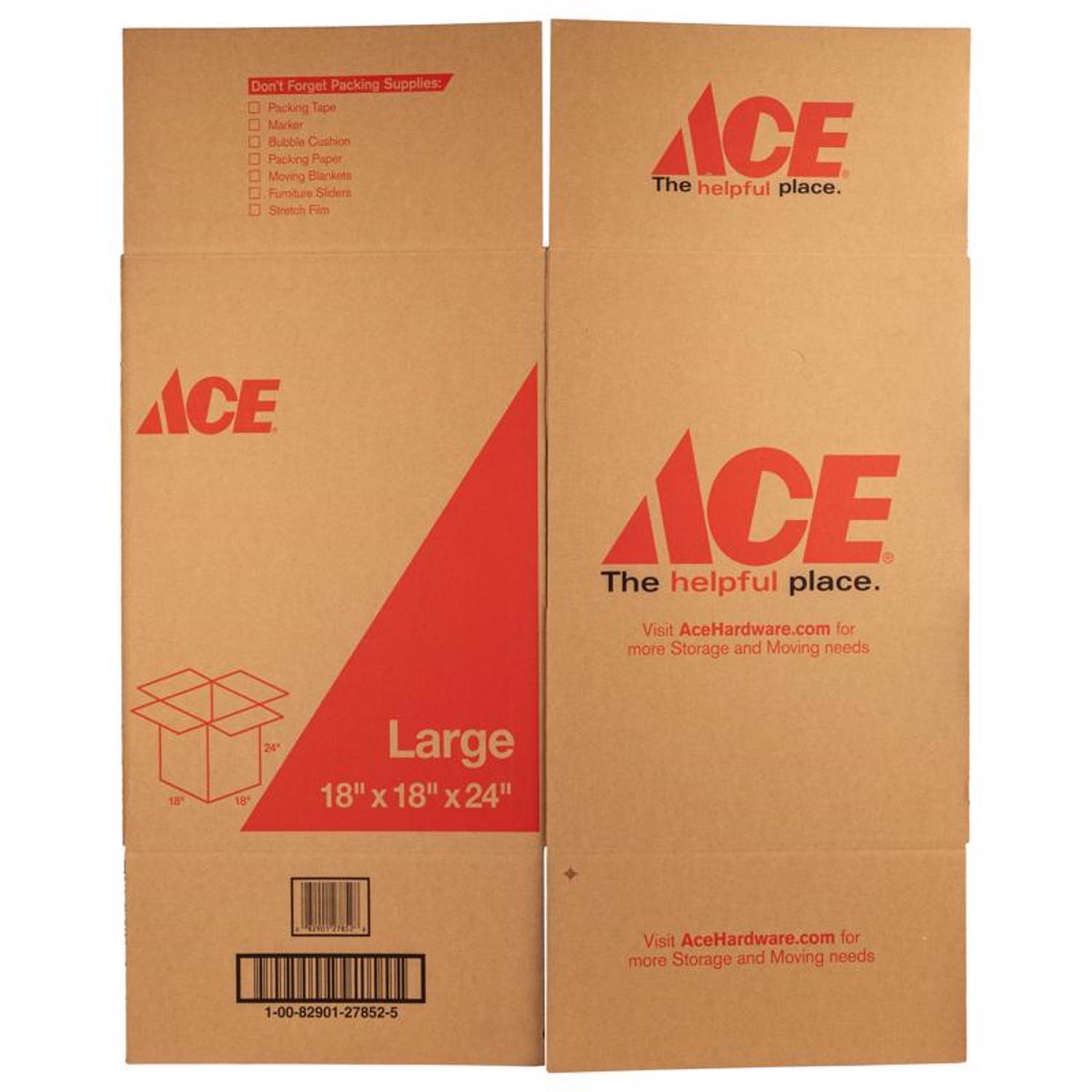 Ace 24 in. H X 18 in. W X 18 in. L Cardboard Corrugated Box 1 pk