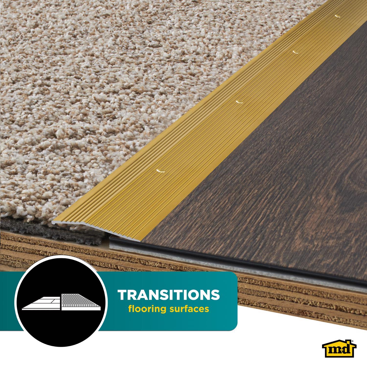 M-D Building Products 0.375 in. H X 2 in. W X 72 in. L Satin Brass Aluminum Carpet Trim