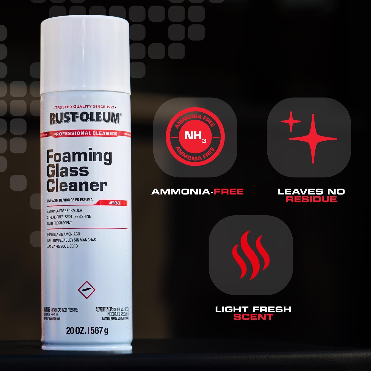 Rust-Oleum Professional Cleaners No Scent Glass Cleaner 20 oz Foam