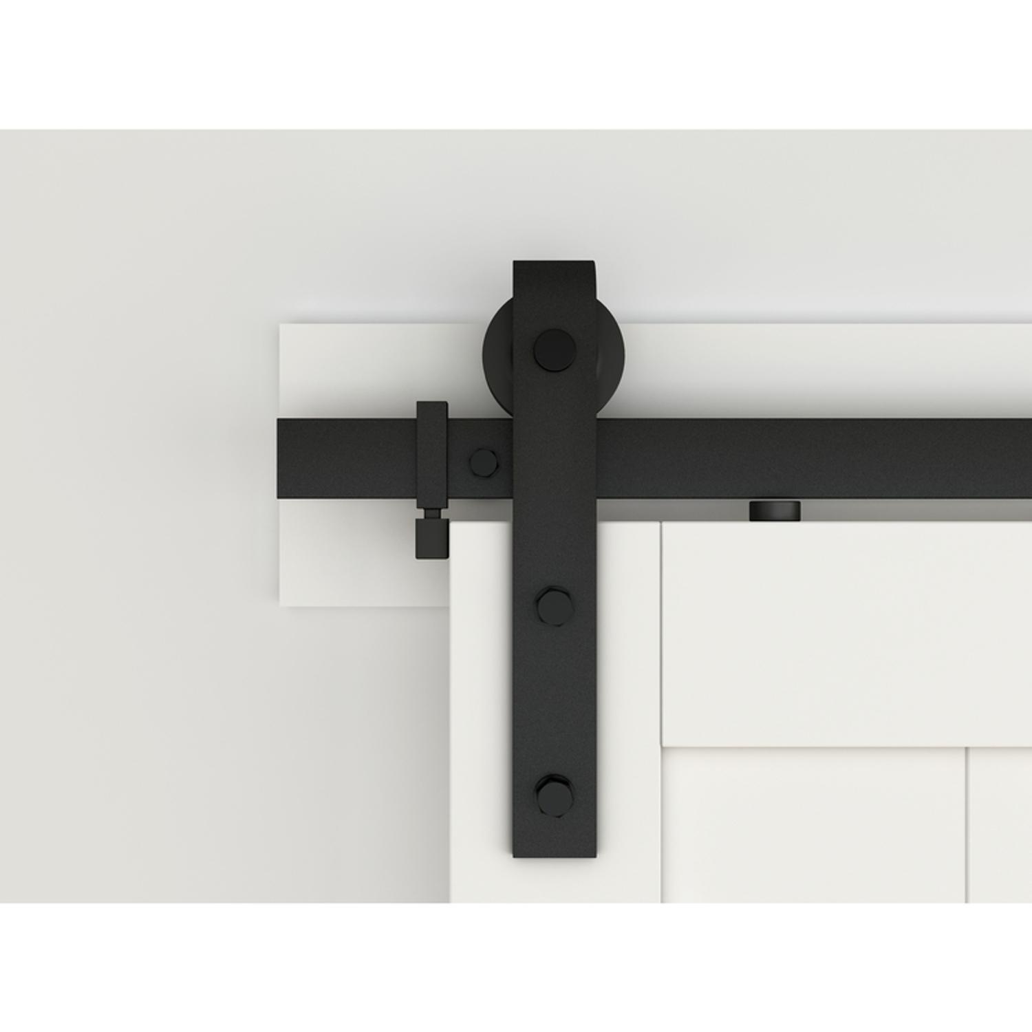 National Hardware Classic 96 in. L Matte Black Steel Barn Door Hanger Kit 1 pc