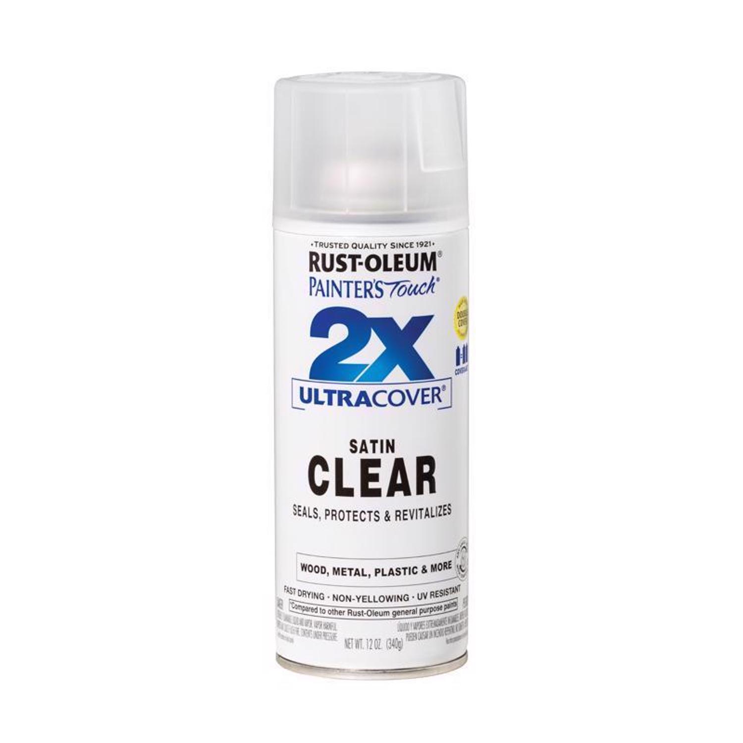 Rust-Oleum Painter's Touch 2X Ultra Cover Satin Clear Acrylic Coating Spray Paint 12 oz