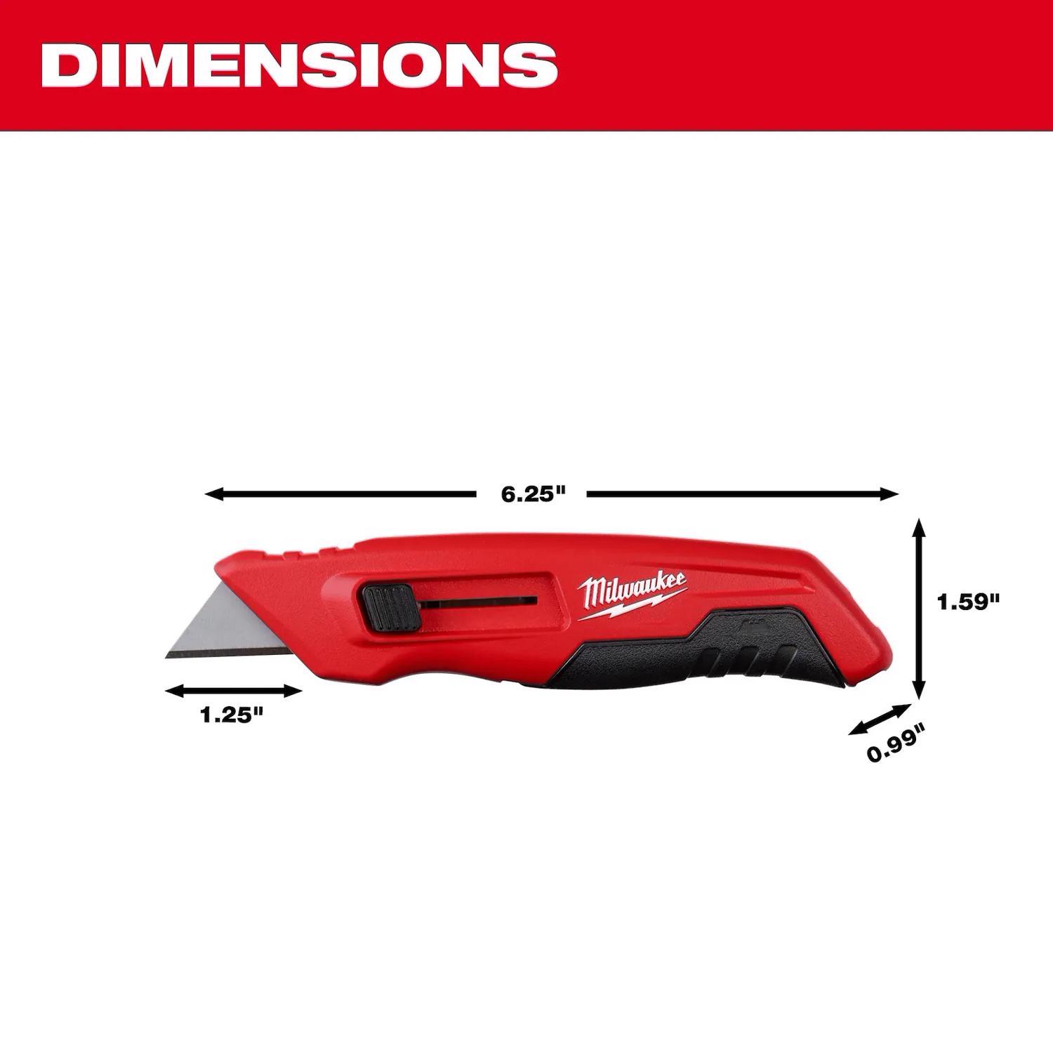 Milwaukee 6.25 in. Side Slide Utility Knife Red 1 pc
