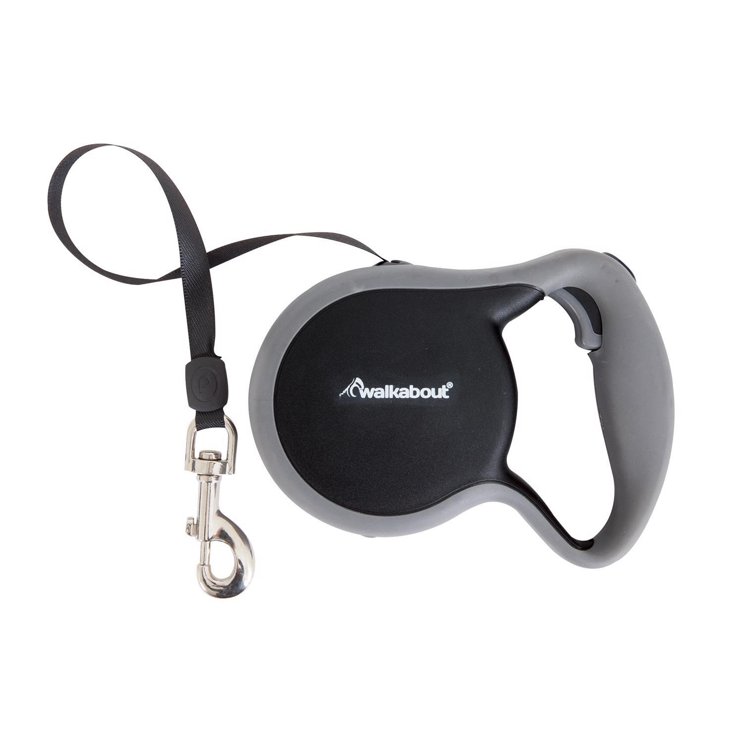 Petmate Walkabout Black Plastic Dog Retractable Leash Large