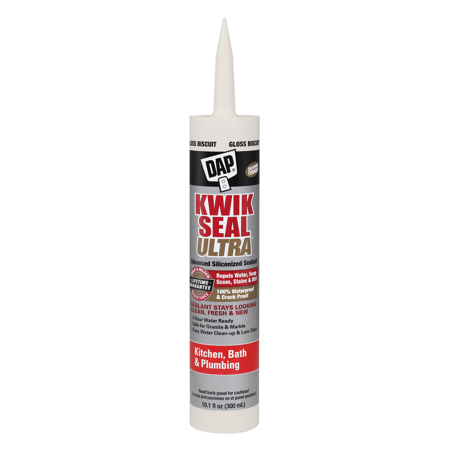 DAP Kwik Seal Ultra Biscuit Siliconized Acrylic Kitchen and Bath Sealant 10.1 oz
