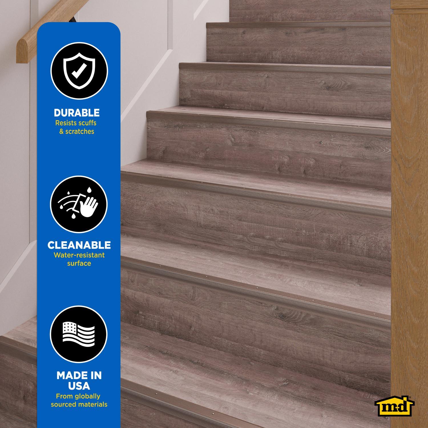 M-D Building Products 1.125 in. H X 1.125 in. W X 72 in. L Prefinished Pewter Aluminum Stair Edge