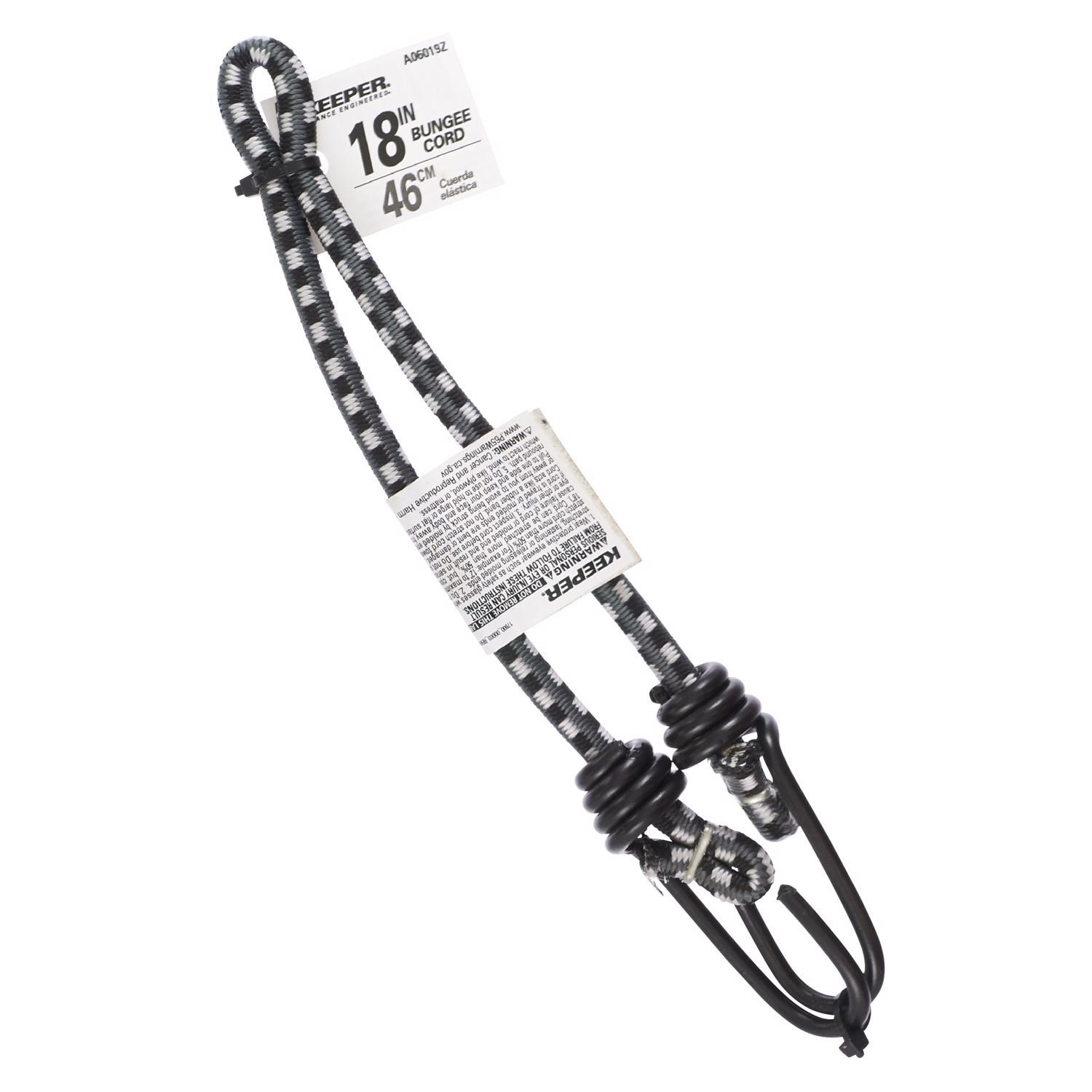 Keeper Black/White Bungee Cord 18 in. L X 0.315 in. 1 pk
