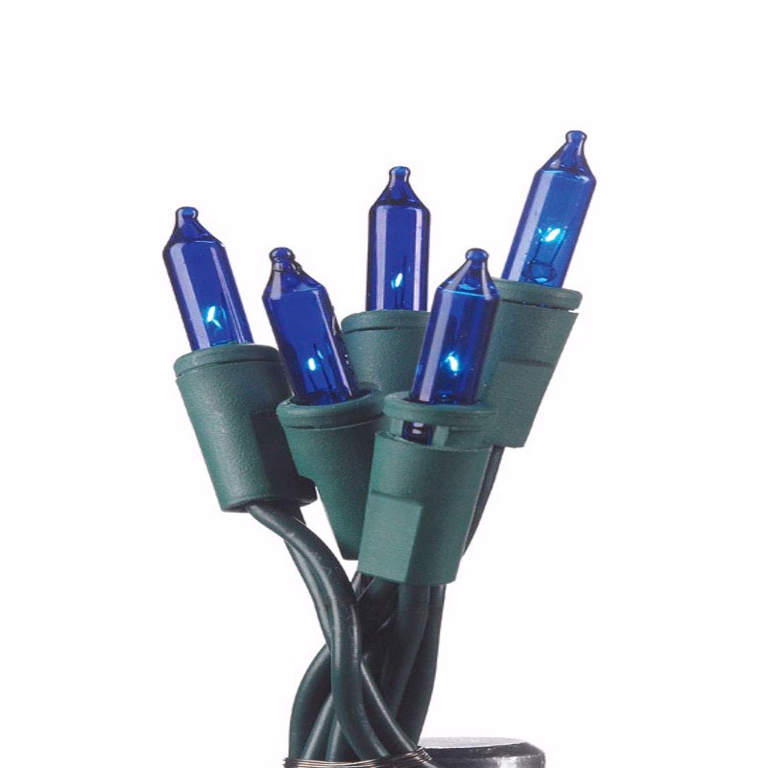 Celebrations Red Incandescent Mini Blue 100 ct String Christmas Lights 20 ft.