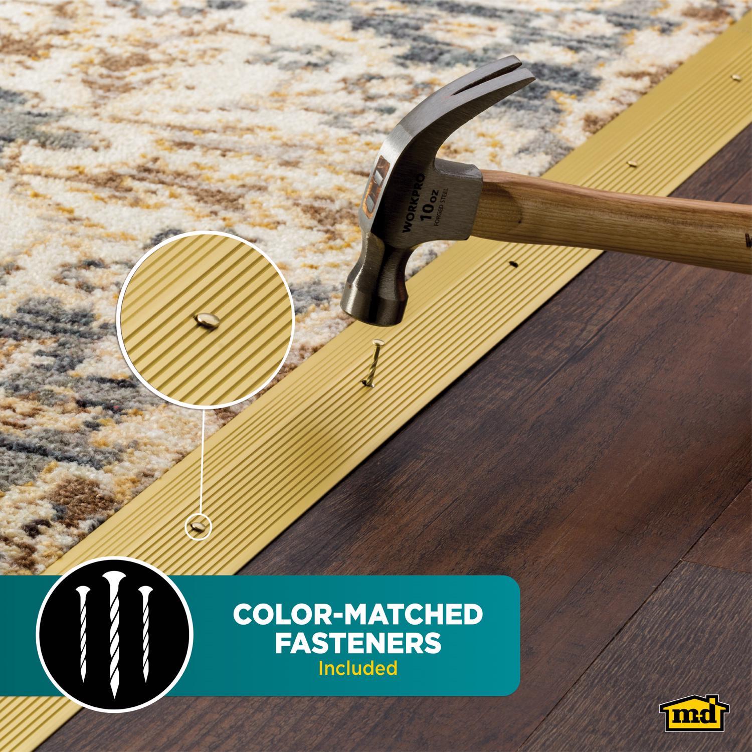 M-D Building Products 0.375 in. H X 2 in. W X 72 in. L Satin Brass Aluminum Carpet Trim