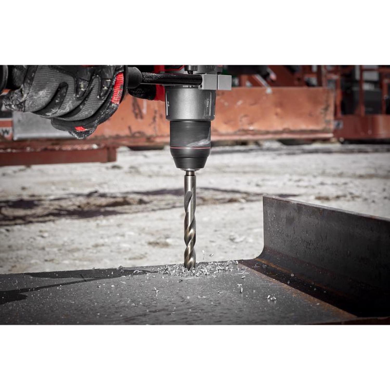 Milwaukee Red Helix 7/16 in. X 5.12 in. L Cobalt Thunderbolt Drill Bit 3-Flat Shank 1 pc