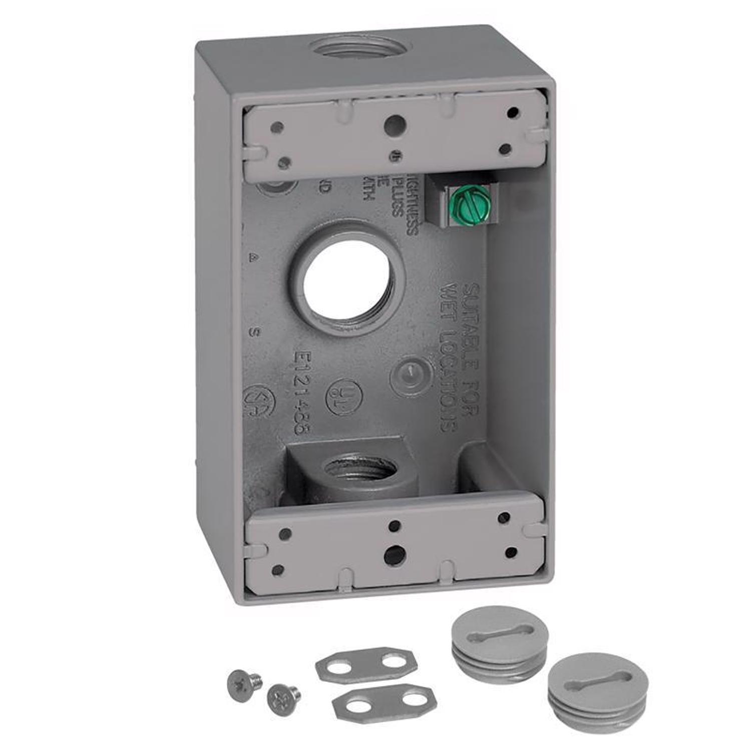 Sigma Engineered Solutions New Work 18.3 cu in Rectangle Die-Cast Metal 1 gang Weatherproof Box Gray