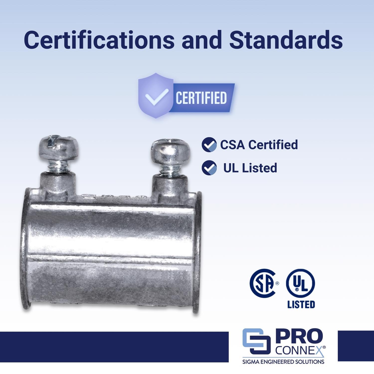 Sigma Engineered Solutions ProConnex 3/4 in. D Die-Cast Zinc Set Screw Coupling For EMT 25 pk
