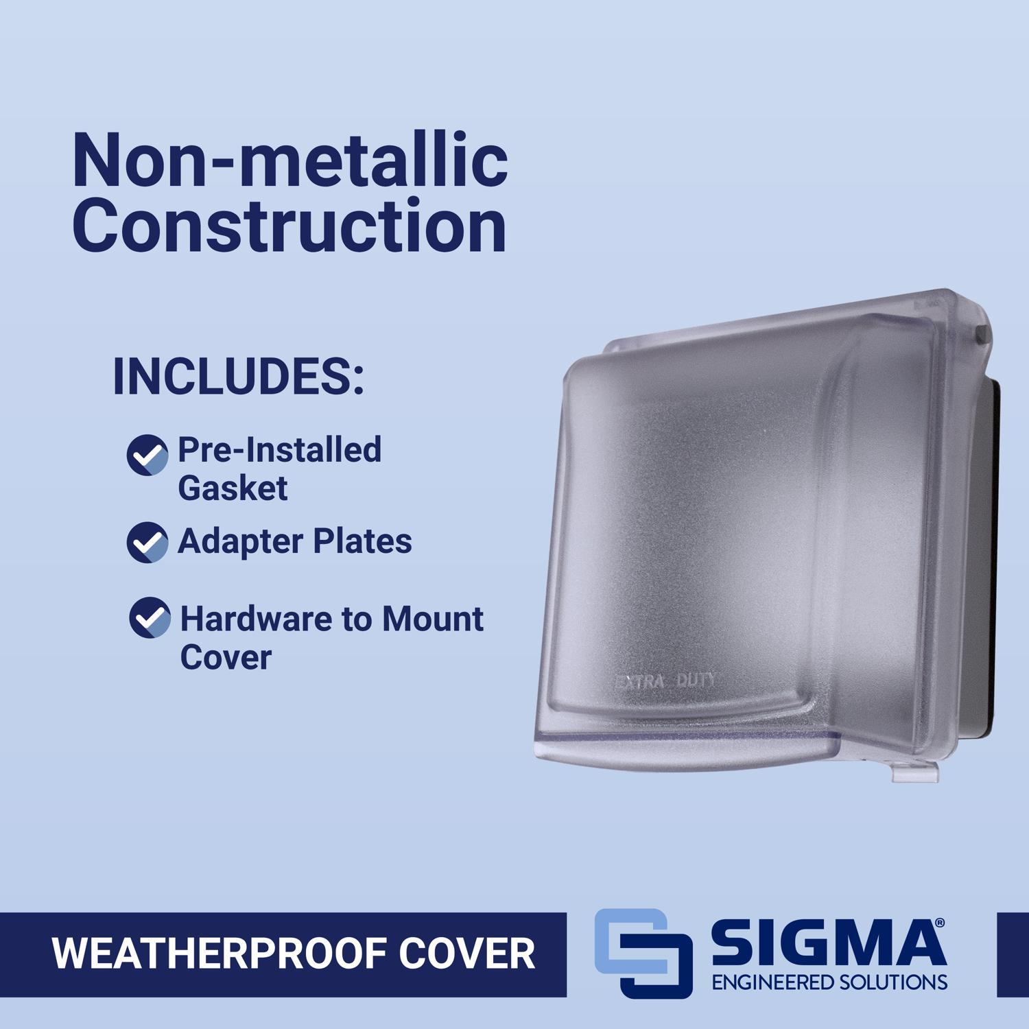 Sigma Engineered Solutions Rectangle Plastic 2 gang 6.02 in. H X 5.53 in. W Weatherproof Cover