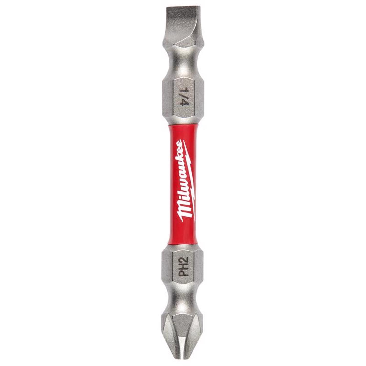 Milwaukee Shockwave Phillips/Slotted PH2/SL#10 X 2-3/8 in. L Impact Double-Ended Power Bit Steel 1 p