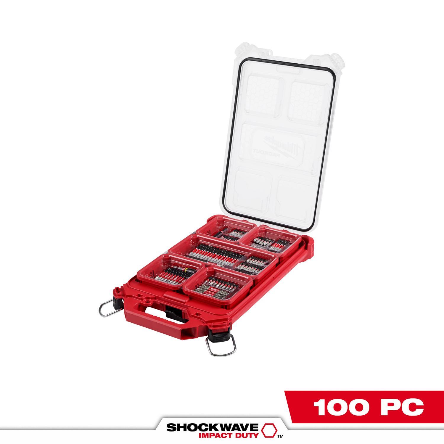 Milwaukee Shockwave Assorted 1/4 in. drive X 4 in. L Impact Driver Bit Set Alloy Steel 100 pc