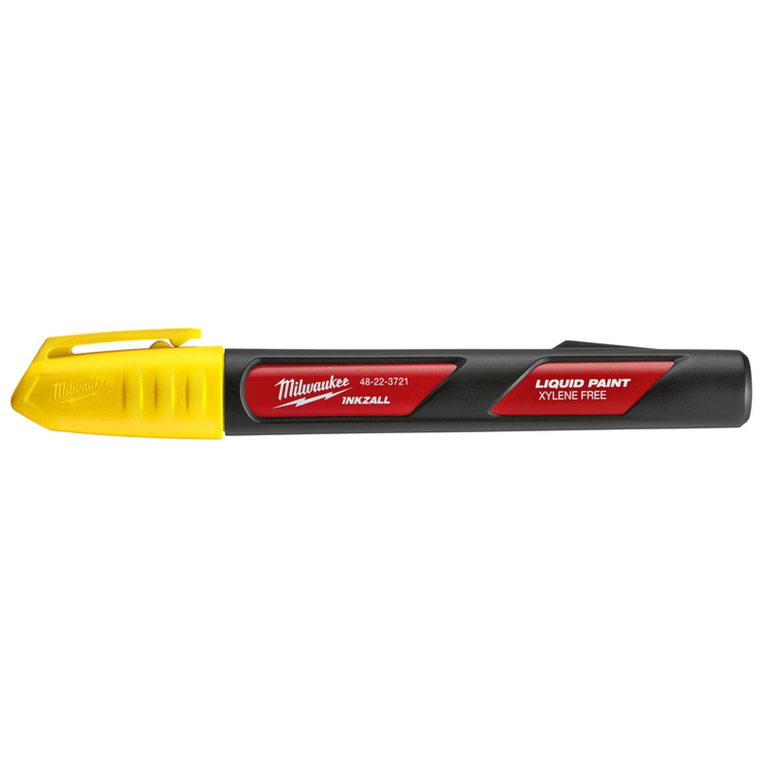 Milwaukee INKZALL Yellow Medium Tip Liquid Paint Marker 1 pk