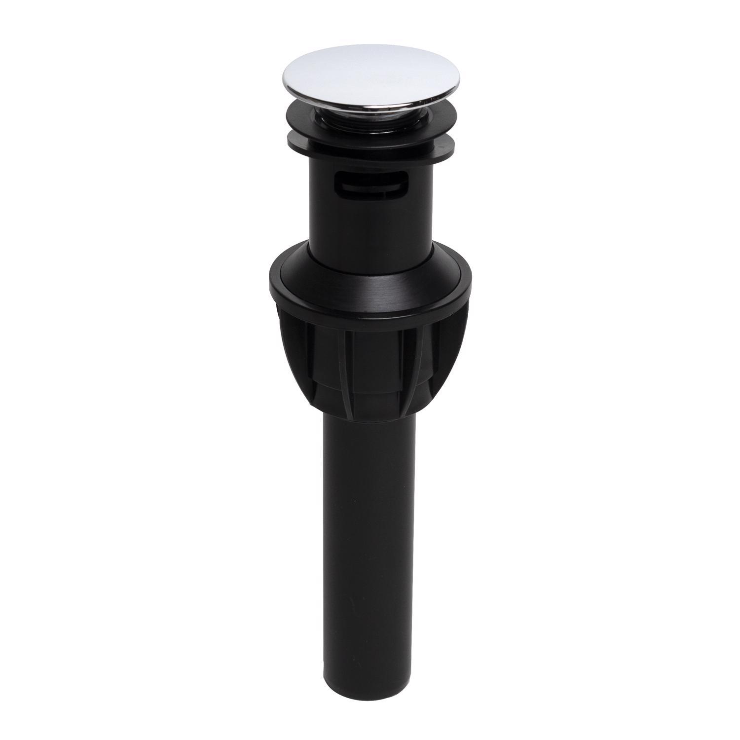 Keeney 1-1/4 in. Chrome Plastic Push Button Drain with Overflow