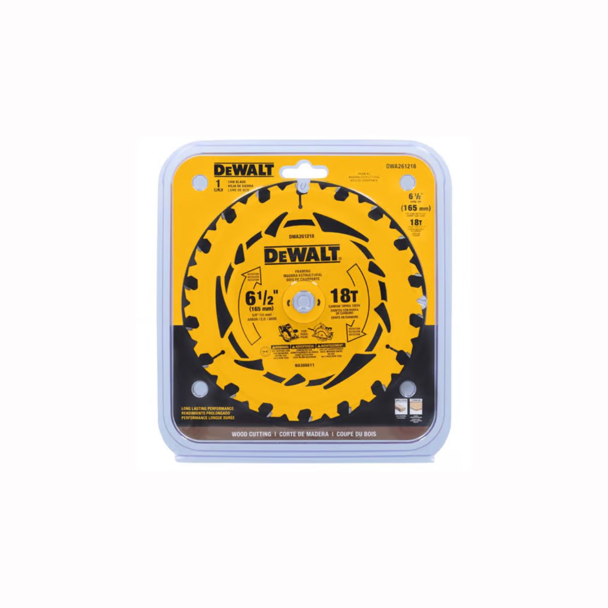 DEWALT 6-1/2 in. D x 5/8 in. Tungsten Carbide Tipped Circular Saw Blade 18 teeth 1 Pack
