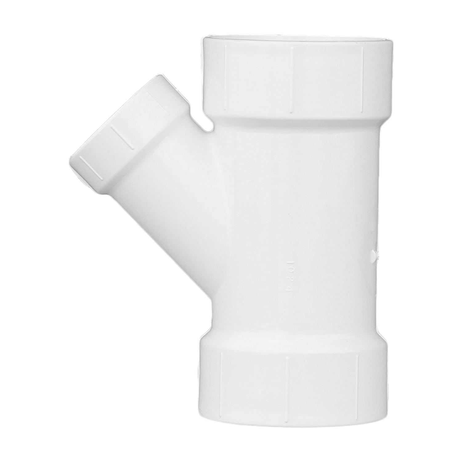 Charlotte Pipe Schedule 40 3 in. Hub X 3 in. D Hub PVC Reducing Wye 1 pk