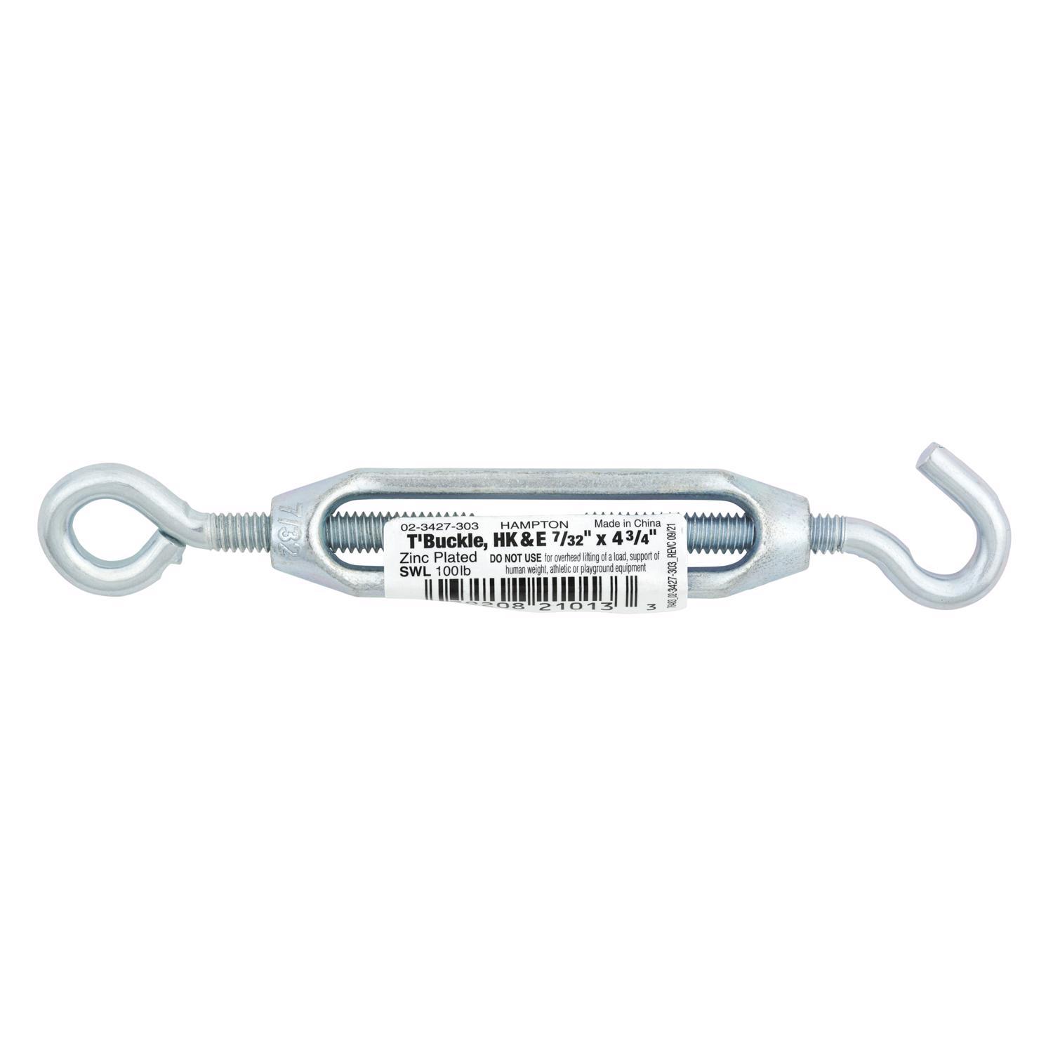 Hampton Zinc-Plated Aluminum/Steel 0.185 in. D Turnbuckle 120 lb 4-3/4 in. L
