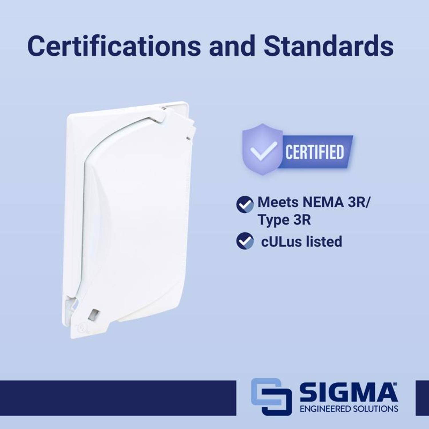 Sigma Engineered Solutions Rectangle Die-Cast Metal 1 gang 4.57 in. H X 2.81 in. W Universal Cover