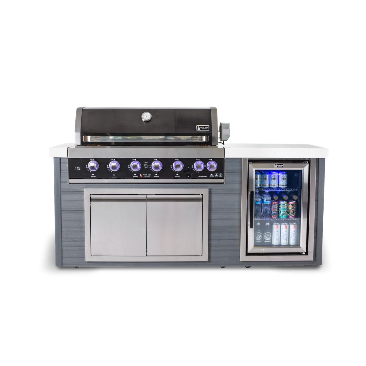 Mont Alpi 6-Burner Artwood Island in Black Stainless Steel MA805-AWBSS