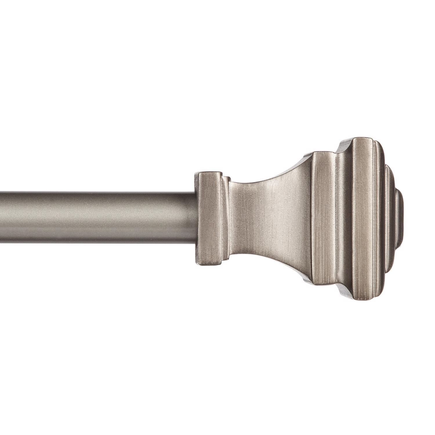 Kenney Fast Fit Pewter Silver Modern/Contemporary Curtain Rod 66 in. L X 120 in. L