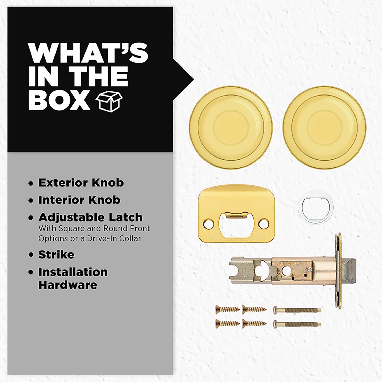 Kwikset Tylo Polished Brass Passage Door Knob