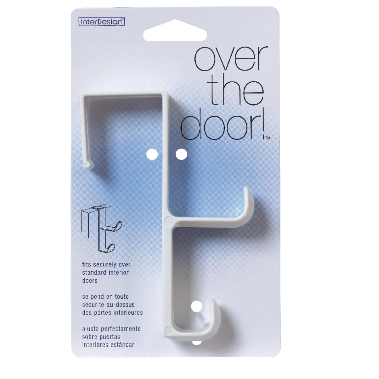 iDesign 5-1/2 in. L White Plastic Medium Over-the-Door Double Hook 1 pk